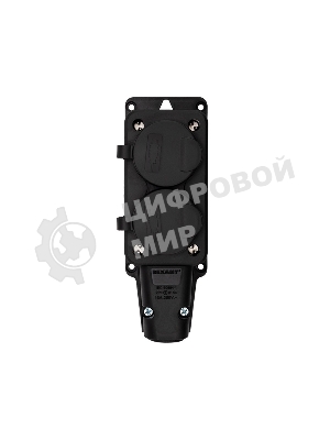 Розетка штепсельная Rexant двухместная влагозащищенная, с/з, 16 А, IP54 каучук