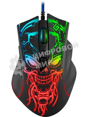 Мышь проводная Defender Bulletstorm GM-928 черный, 7200 dpi, USB, кнопки - 7