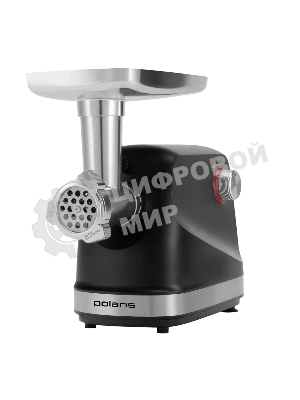 Мясорубка электрическая Polaris PMG 2582 черный, 2500 Вт, 2.7 кг/мин, реверс, защита от перегрузки, металлический лоток, насадки - 5
