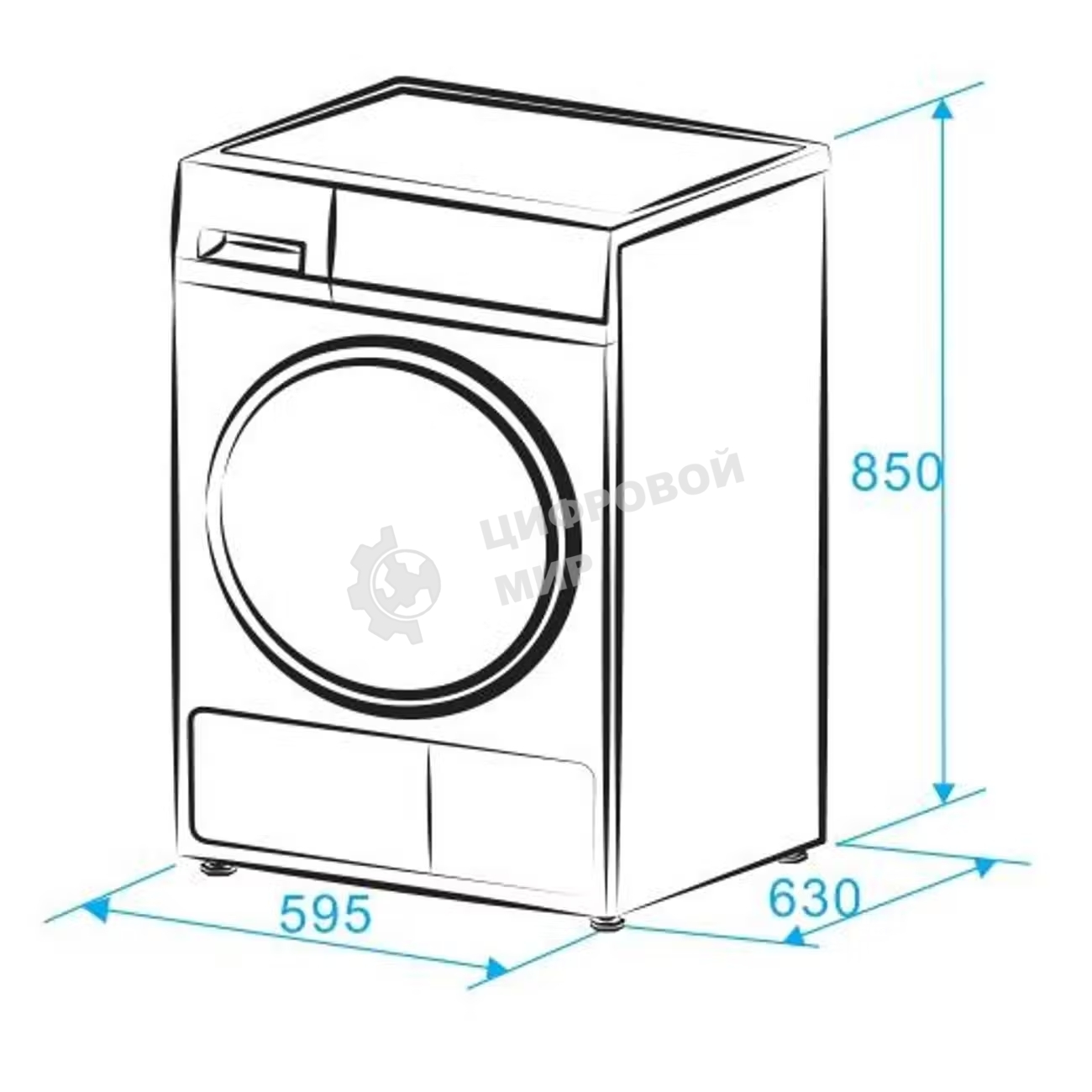 Сушильная машина MONSHER MDM 631 Blanc белый, 8 кг, сушка - тепловой насос, программ - 16, 59.5 x 84.5 x 62.5 см