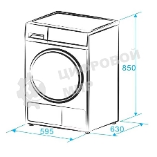 Сушильная машина MONSHER MDM 631 Blanc белый, 8 кг, сушка - тепловой насос, программ - 16, 59.5 x 84.5 x 62.5 см