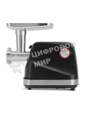 Мясорубка электрическая Polaris PMG 2582 черный, 2500 Вт, 2.7 кг/мин, реверс, защита от перегрузки, металлический лоток, насадки - 5