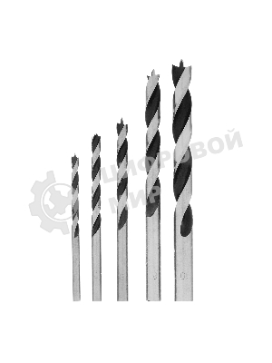 Набор сверл Matrix по дереву, 4-5-6-8-10 мм 5шт цилиндр, хвостовик, пластиковый