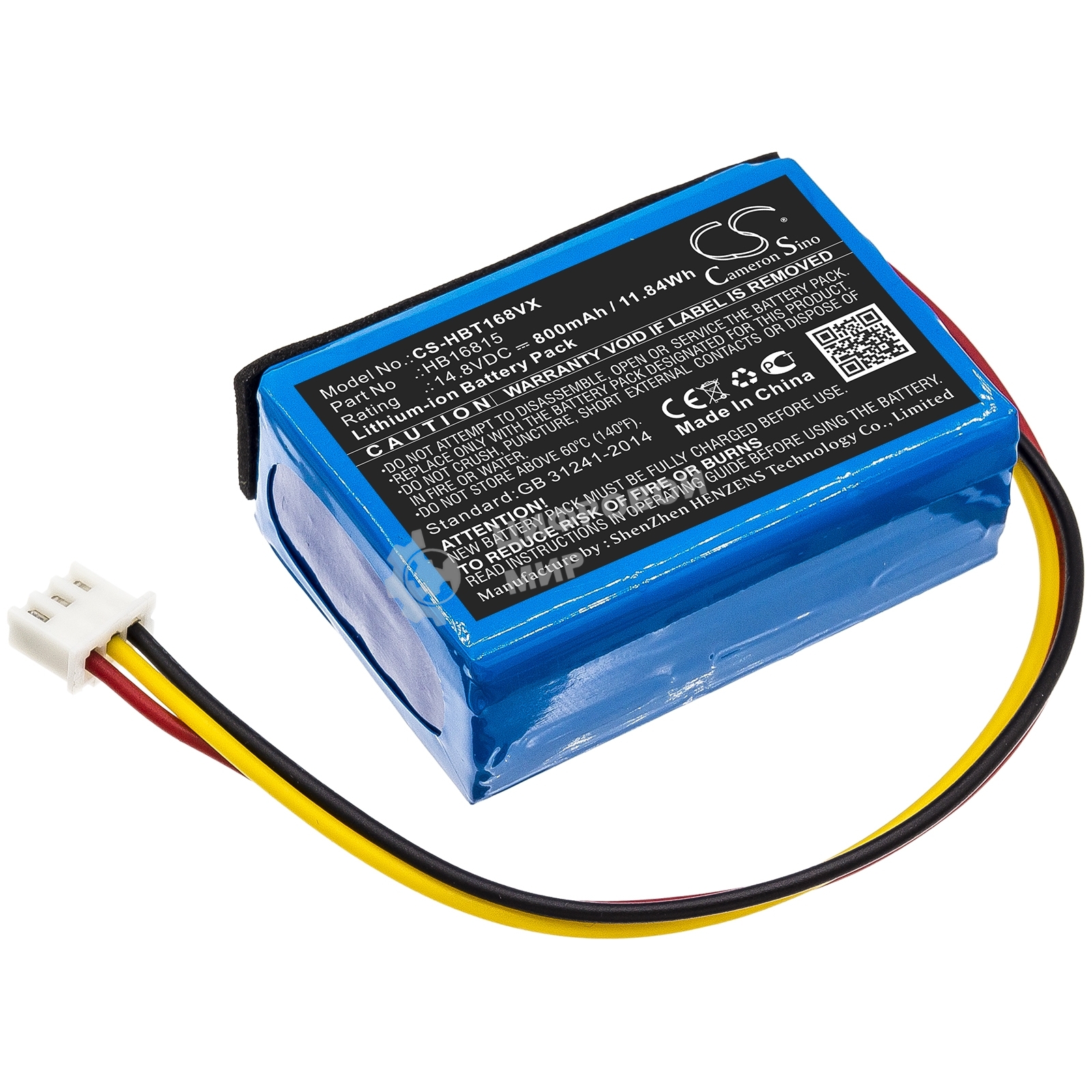Аккумулятор CS-HBT168VX для пылесоса HOBOT 168, 188, 198, 268, 288 14.8V 800mAh/11.84Wh