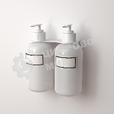 Держатель дозатора для жидкого мыла и шампуней Rexant на 2 флакона настенный, белый
