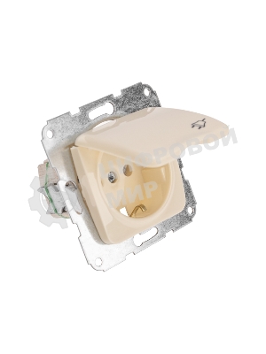 Розетка Kranz 1-ая керамика с/з с крышкой DEA с/у 16А мех. бежевый