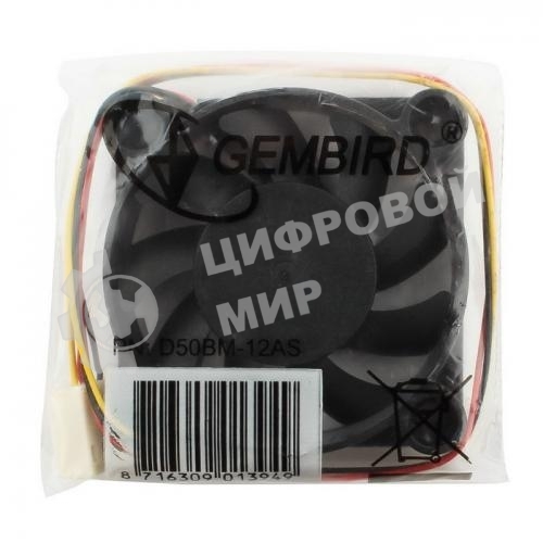 Вентилятор для корпуса Gembird черный, 50 мм, 5000 об/мин, 25 дБ, 3 pin