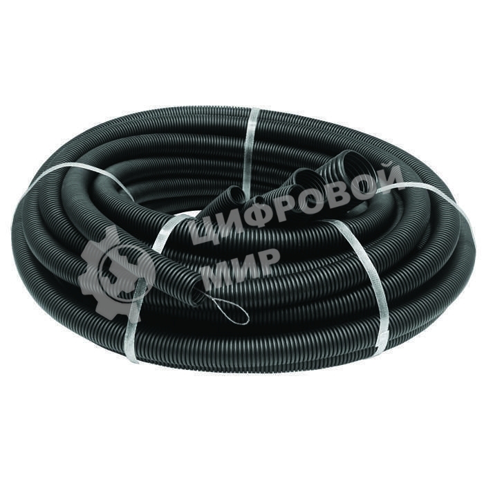Труба гофрированная ПНД d50мм с протяжкой черный (15м) Ruvinil 25001