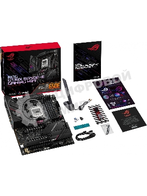 Материнская плата ASUS ROG STRIX B650E-E GAMING WIFI, AM5, AMD B650, 4xDDR5, 4xSATA, 4xM.2, 1xPCI-E 4.0 x4, 1xPCI-E 5.0 x8, 1xPCI-E 5.0 x16, 1xDP, 1xHDMI, 1x 2.5Gb LAN, 4xUSB-A 3.2 Gen 2, 6xUSB-A 3.2 Gen 2, 1xUSB-C 3.2 Gen 2, 1xUSB-C 3.2 Gen 2x2, 5x3.5 мм, TOSLINK, 7.1, ATX