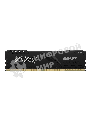 Оперативная память Kingston Fury Beast, DDR4, 32GB (1x32GB), 3600MHz, CL18, DIMM, с радиатором, черный