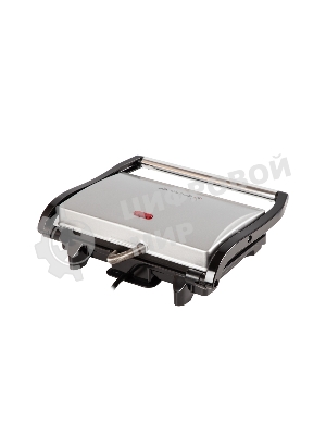 Гриль электрический Endever Grillmaster 115, 1500 Вт, авто терморегулятор, антипригарное покрытие, индикатор нагрева, серебристый/черный