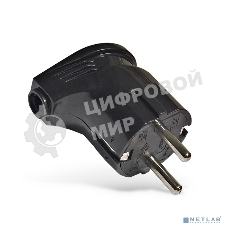 Вилка электрич. с заземл. угл. черный 16А 250В (еврослот) UNIVersal А0105