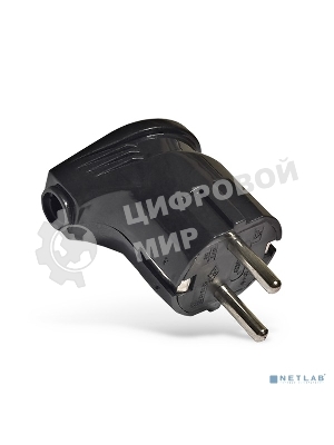 Вилка электрич. с заземл. угл. черный 16А 250В (еврослот) UNIVersal А0105