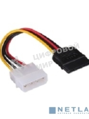Кабель питания EX138936RUS SATA ExeGate EX-CC-SATA-PS (Molex 4pin/SATA15pin, 0,15м)