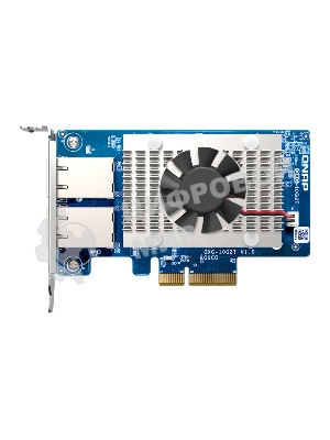 Сетевая карта QNAP QXG-10G2T Dual-port BASET 10GbE network expansion card; low-profile form factor; PCIe Gen3 x4