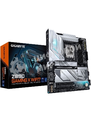 Материнская плата Gigabyte Z890 GAMING X WIFI7, LGA 1851, Intel Z890, 4xDDR5, 4xSATA, 4xM.2, 1xPCIe 5.0 x16, 2xPCIe 4.0 x4, 1xDP, 1xUSB-C, 1x 2.5Gb LAN, 3xUSB-A 3.2 Gen 1, 2xUSB-A 3.2 Gen 2, 4xUSB-A 2.0, 1xUSB4, 2x3.5 мм, 7.1, ATX