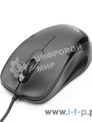 Мышь проводная Gembird MOP-100 черный, 1000 dpi, USB, кнопки - 3