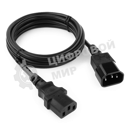 Кабель Power Cube Кабель питания сист.блок-монитор RPC-189-1.8M, 3x0.75, 1.8м, C13-C14 (аналог VDE), 10А, черный, с заземлением