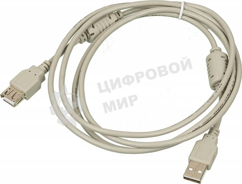 Кабель-удлинитель USB2.0 USB2.0-AM-AF-1.8M-MG USB A (m)/USB A (f) 1.8м феррит.кольца