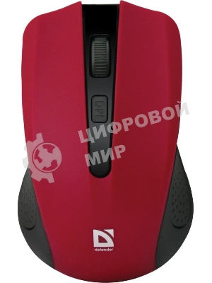 Мышь беспроводная Defender Accura MM-935 красный, 1600 dpi, радиоканал, USB, кнопки - 4