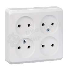 Розетка 4-м ОП Этюд 16А IP20 без заземл. белый SchE PA16-205B