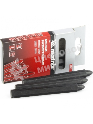 Мелки Matrix разметочные восковые черные, 120 мм, коробка 6 шт