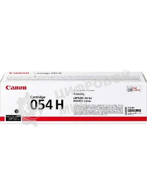 Картридж лазерный Canon 054H BK черный, увеличенной емкости для Canon i-Sensys LBP621Cw, Canon i-Sensys LBP621, Canon i-Sensys LBP623Cdw, Canon i-Sensys LBP623, Canon i-Sensys MF641Cw, Canon i-Sensys MF641, Canon i-Sensys MF643Cdw, Canon i-Sensys MF643, Canon i-Sensys MF645Cx, Canon i-Sensys MF645 3100 стр