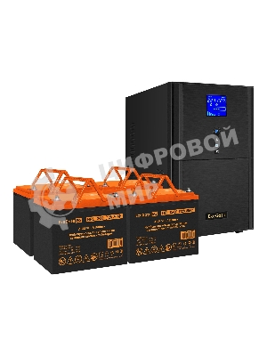Комплект Источник бесперебойного питания EX295990RUS + батарея 80Aч EX285654RUS 4шт (инвертор, синус, для котла) ExeGate SineTower SZ-3000.LCD.AVR.3SH.1C13.RJ.USB <3000VA/2400W, чистый синусоида, LCD дисплей, AVR, 3*Schuko+1*C13, RJ45/11, USB, линейно-интерактивный, Black> + батарея ExeGate HRL 12-80 (12В, 80Ач) 4шт