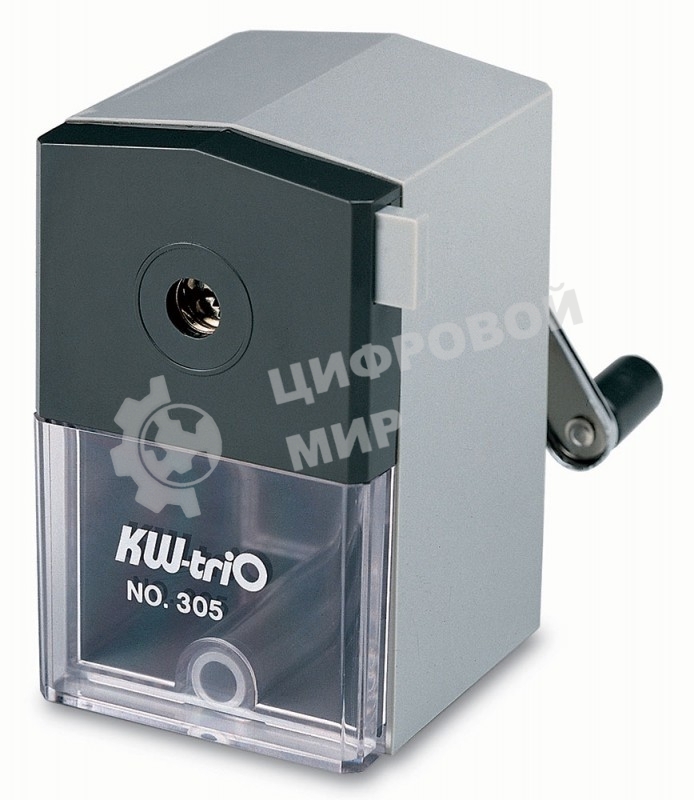 Точилка для карандашей механическая Kw-Trio 305A, 1 отверстие, 8мм пластик, ассорти