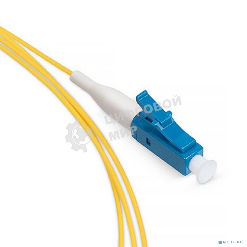 Пигтейл Cabeus, LC, OS1 9/125, 1,5м, синий хвостовик, желтый