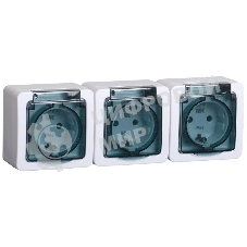 Розетка силовая IEK ERMP32-K03-16-54-EC РСб23-3-ГПБд роз 3м с з/к о/у IP54 (дымчатый) ГЕРМЕС PLUS