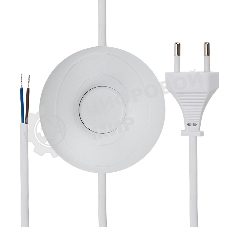 Сетевой шнур с напольным переключателем 2х0,75 мм², 2,5 м белый Rexant