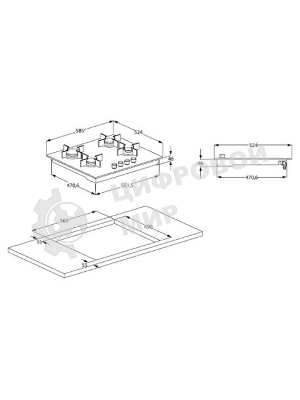 Газовая варочная панель Beko HILW 64225 S, черный