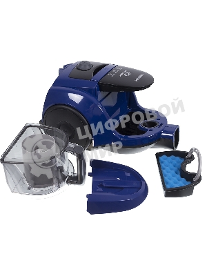 Пылесос Samsung VCC4520S36 синий/черный, 350/1600 Вт, уборка сухая, пылесборник контейнер 1.3 л