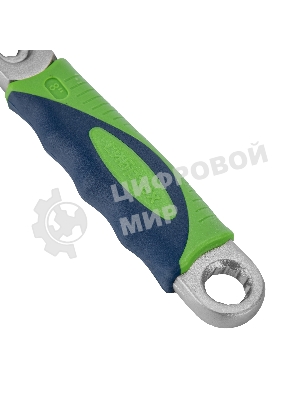 Ключ разводной, 200мм, переставная губка, двухкомпонентная рукоятка Сибртех