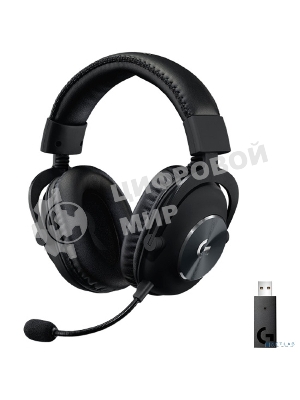 Гарнитура Logitech G PRO X чёрный, беспроводная, USB, подвижный микрофон, отсоединяемый кабель 2 м