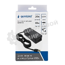 Блок питания Gembird для ноутбуков Lenovo NPA-AC27 20В/3,25А, 65Вт, штекер Flat