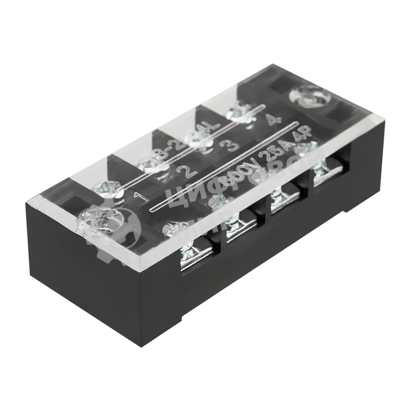 Блок зажимов клеммный Rexant БЗН ТВ-2504 2,5мм2 25A 4 пары