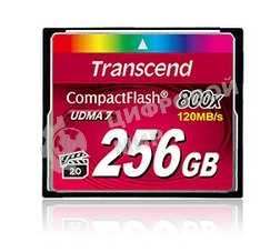Флеш карта CF 256Gb, Transcend, 800X