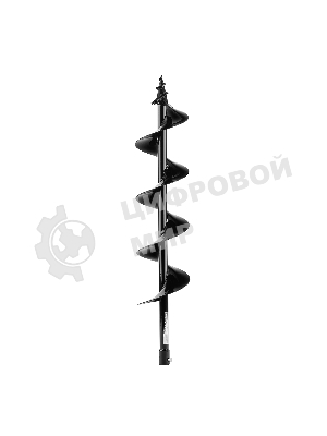 Шнек для грунта Denzel ER-150, диаметр 150 мм, длина 800 мм, соединение 20 мм, съемный нож