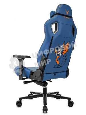 Кресло игровое Knight Craft Dragon синий эко.кожа крестов. металл