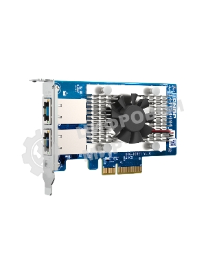 Сетевая карта QNAP QXG-10G2T Dual-port BASET 10GbE network expansion card; low-profile form factor; PCIe Gen3 x4