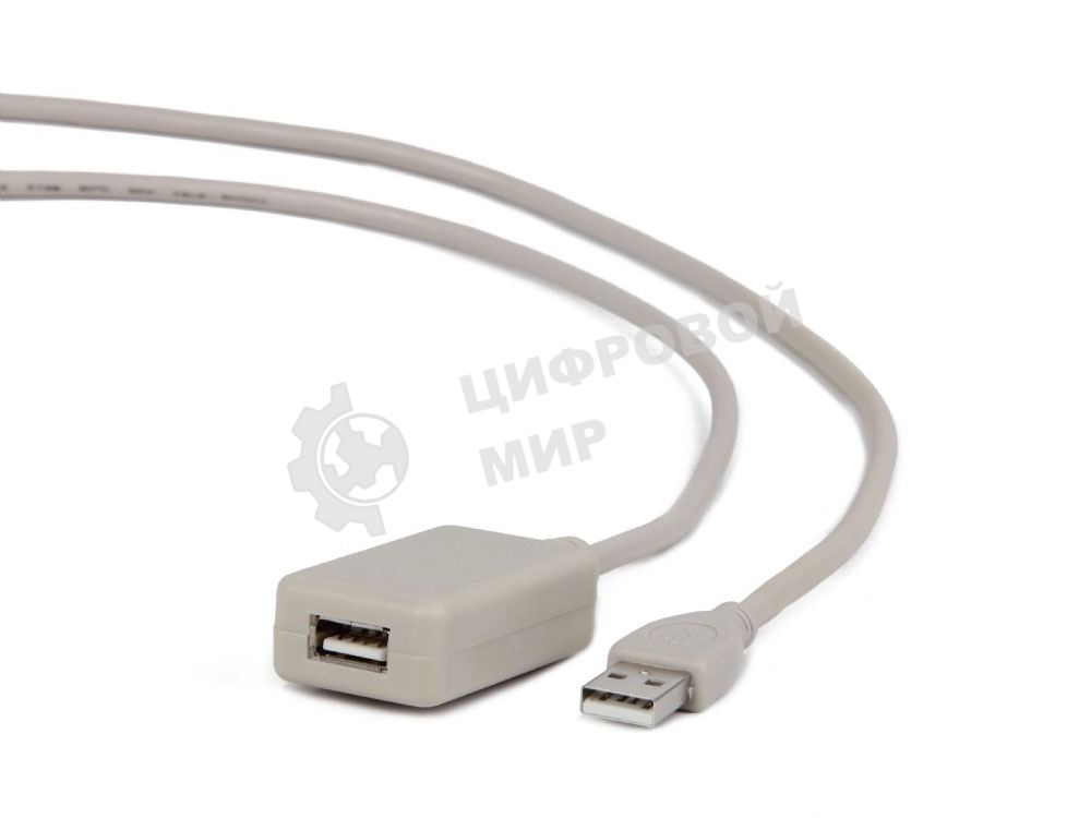 Кабель Gembird USB 2.0 удлинительный, активный 4.8м AM/AF, черный