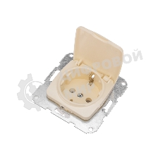 Розетка Kranz 1-ая DEA с/з с крышкой с/у 16А мех. бежевый