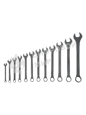 Набор ключей Сибртех комбинированных,6 - 22 мм,12 шт., CrV,фосфатированные,ГОСТ 16983