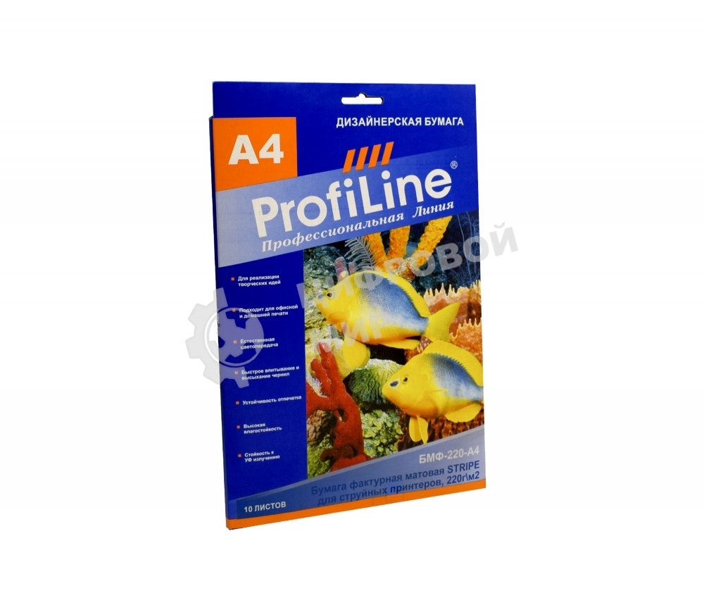 Бумага фактурная матовая (визиточная) БМФ-220-А4-10 STRIPE для струйной печати, 220 г/м2, А4, 10л