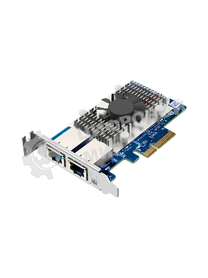 Сетевая карта QNAP QXG-10G2T Dual-port BASET 10GbE network expansion card; low-profile form factor; PCIe Gen3 x4