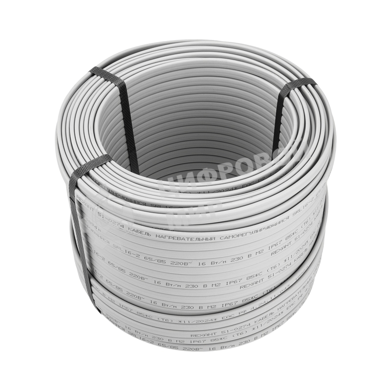 Кабель греющий Rexant (нагревательный) саморегулирующийся SRL16-2, неэкранированный, 16Вт/м, 0,9мм2/105м, бухта 100м