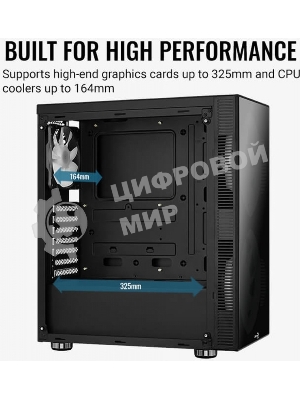 Компьютерный корпус Aerocool/Formula Python (3xUSB, 2xAudio, 0.5 мм,2x200 мм FAN, прозрачная стенка-закаленное стекло, ATX, без БП)
