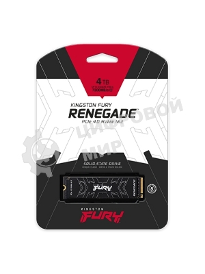Накопитель SSD Kingston Fury Renegade, 4Tb, PCIe 4.0 x4, M.2 2280, NVMe, R/W 7300/7000, с радиатором